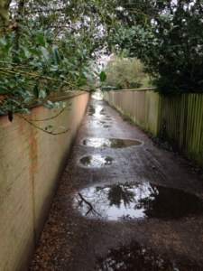 Pedestrian and cycle tracks become unusable in wet weather