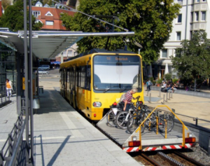 Stuttgart bus with bike rack