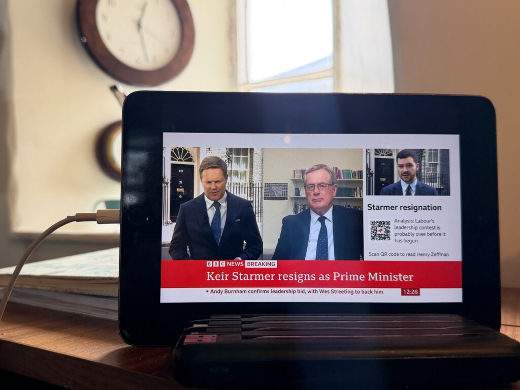 the BBC's coverage of the news on an IPad